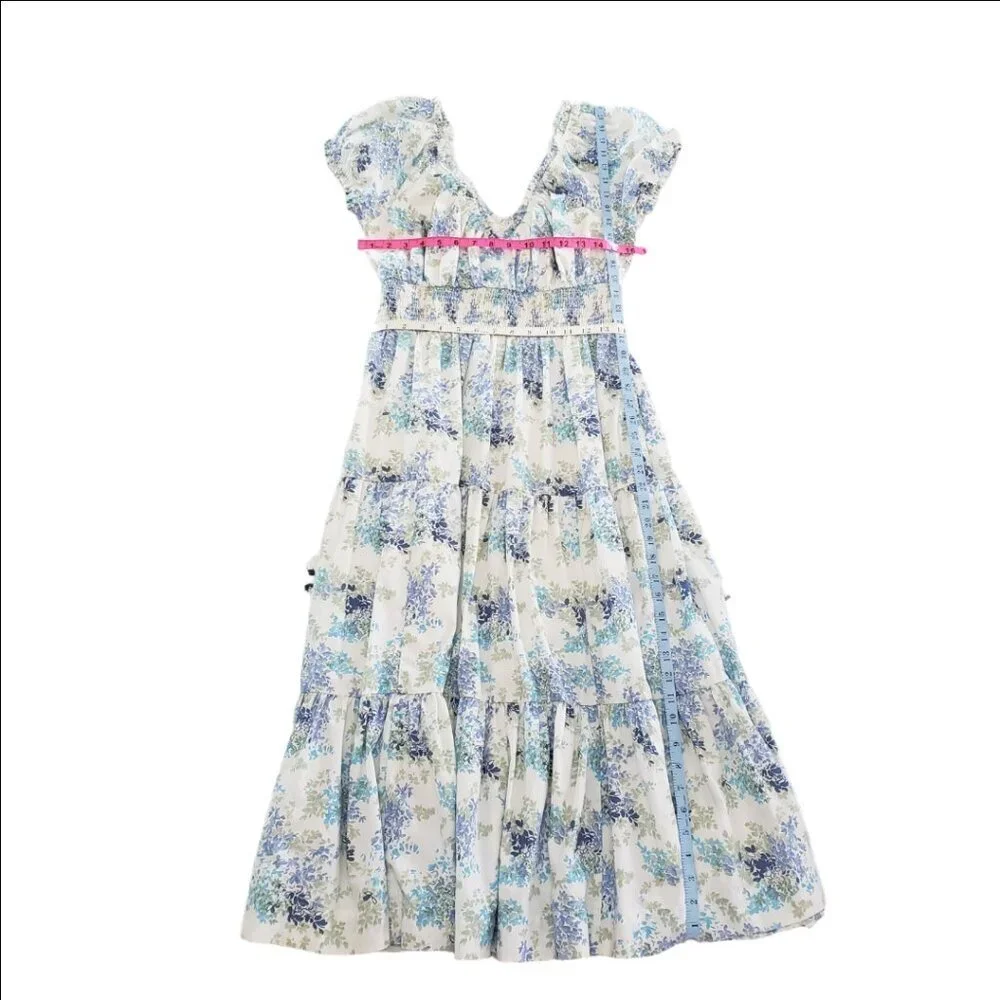 Abercrombie Floral Smocked Midi Dress L